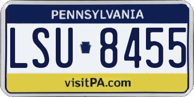 PA license plate LSU8455