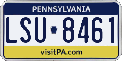 PA license plate LSU8461
