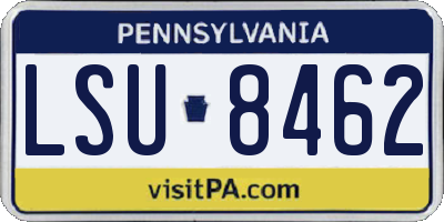 PA license plate LSU8462
