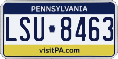 PA license plate LSU8463