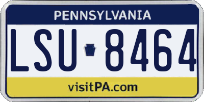 PA license plate LSU8464