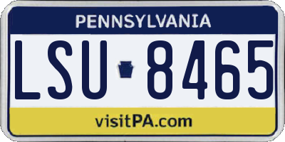 PA license plate LSU8465