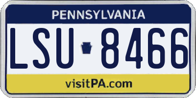 PA license plate LSU8466