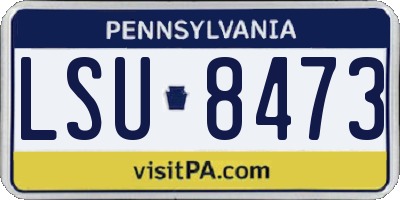 PA license plate LSU8473