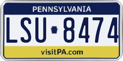 PA license plate LSU8474