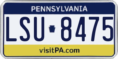 PA license plate LSU8475