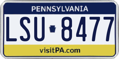 PA license plate LSU8477