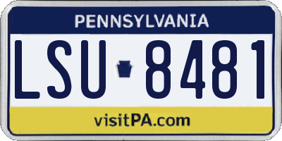 PA license plate LSU8481