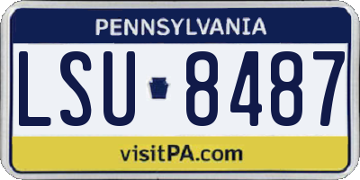 PA license plate LSU8487