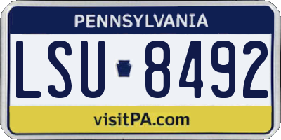 PA license plate LSU8492