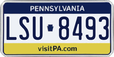 PA license plate LSU8493