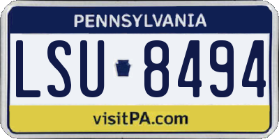 PA license plate LSU8494