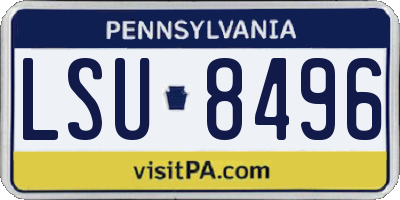 PA license plate LSU8496