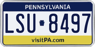 PA license plate LSU8497