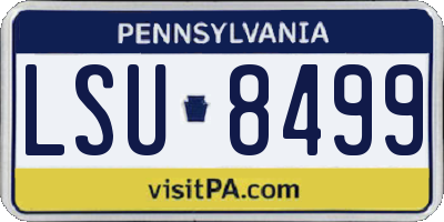 PA license plate LSU8499