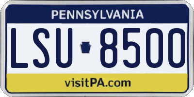 PA license plate LSU8500