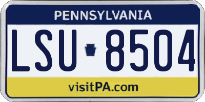 PA license plate LSU8504
