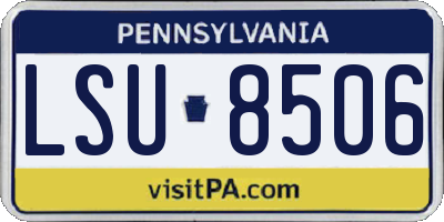 PA license plate LSU8506