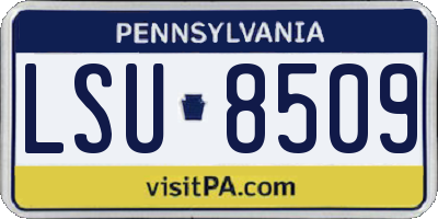 PA license plate LSU8509