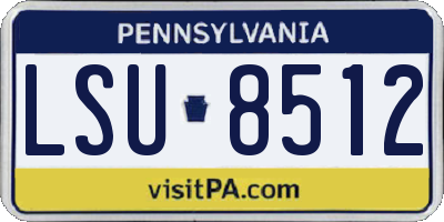 PA license plate LSU8512