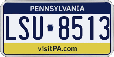 PA license plate LSU8513