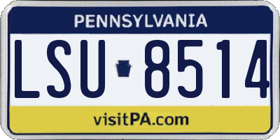 PA license plate LSU8514
