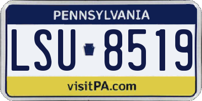 PA license plate LSU8519