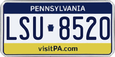 PA license plate LSU8520