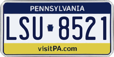 PA license plate LSU8521