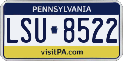 PA license plate LSU8522