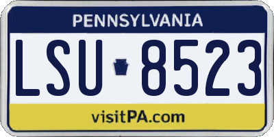 PA license plate LSU8523