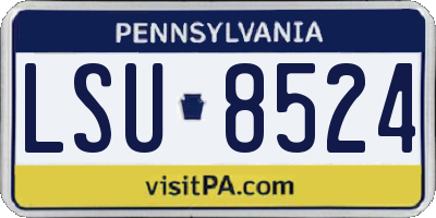 PA license plate LSU8524