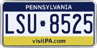 PA license plate LSU8525