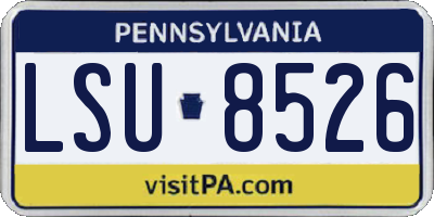 PA license plate LSU8526