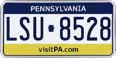 PA license plate LSU8528