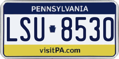 PA license plate LSU8530