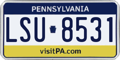 PA license plate LSU8531