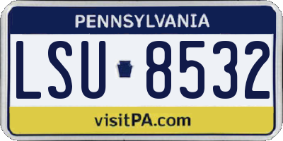 PA license plate LSU8532