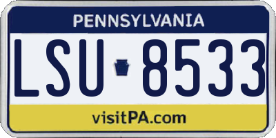 PA license plate LSU8533