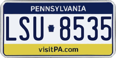 PA license plate LSU8535