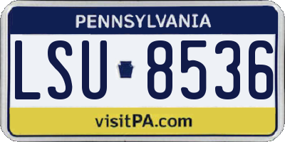 PA license plate LSU8536