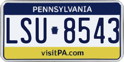 PA license plate LSU8543