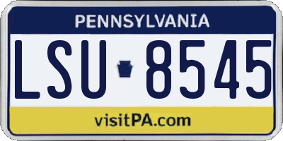 PA license plate LSU8545