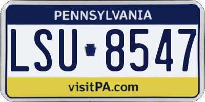 PA license plate LSU8547
