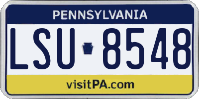 PA license plate LSU8548