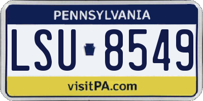 PA license plate LSU8549