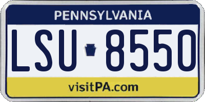 PA license plate LSU8550