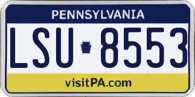 PA license plate LSU8553