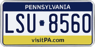 PA license plate LSU8560