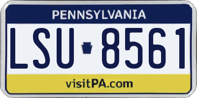 PA license plate LSU8561